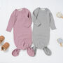 Tiny Alpaca Organic Cotton Newborn Gown Set Of Two, thumbnail 2 of 8