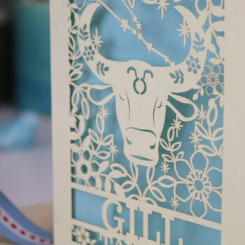 Personalised Taurus Star Sign Birthday Card, 8 of 8