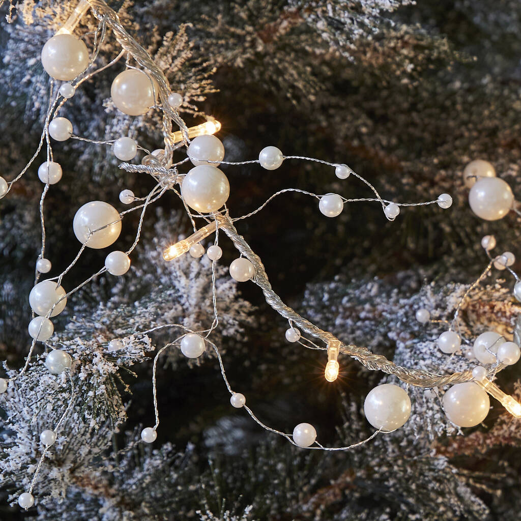 Decorative Pearl Light Garland By Primrose & Plum