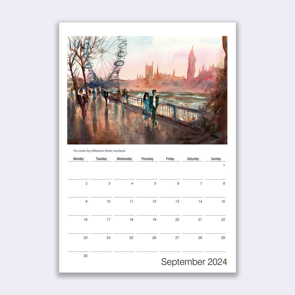 London Calendar 2024 By James Hollis Art