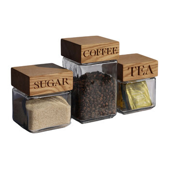 Oak Jars Tea, Coffee And Sugar Set, 4 of 4