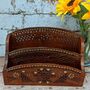 Gift For Dad, Wooden Carved Letter Rack Desk Tidy, thumbnail 6 of 8