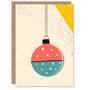 Pink Blue Ornament Bauble Stars Xmas Christmas Card, thumbnail 1 of 4