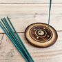 Round Mango Wood Incense Cone Stick Holder Ash Catcher, thumbnail 6 of 7