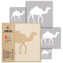 Reusable Plastic Stencils Five Pcs Camel With Brushes, thumbnail 1 of 4