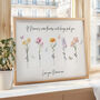 Personalised Nanny Birth Flower Family Print, thumbnail 1 of 2