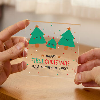 First Christmas Family Of Three Plaque Gift, 3 of 4