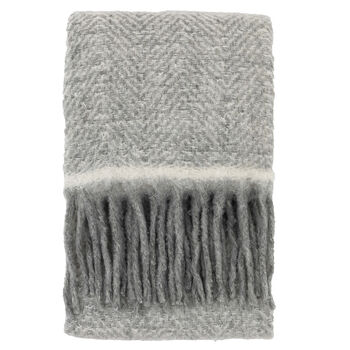 Soft Grey Faux Mohair Fringed Throw, 4 of 4