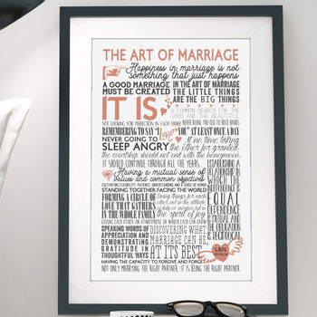 Personalised The Art Of Marriage Wedding Gift Print, 3 of 3