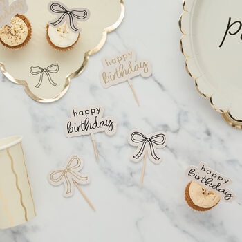 Birthday Bow Food Picks Pack Of 12, 3 of 4