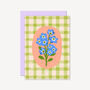 Floral Gingham Card Green, thumbnail 1 of 2