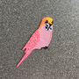 Pink Budgie Iron On Patch, thumbnail 1 of 4
