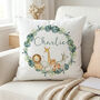 Kids Personalised Safari Animals Botanical Name Cushion, thumbnail 1 of 2
