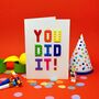 You Did It! Lego Style Celebration Card, thumbnail 1 of 4