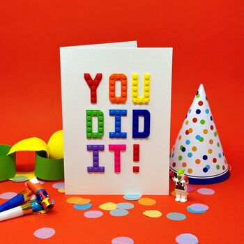 You Did It! Lego Style Celebration Card, 3 of 4