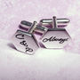 Personalised Sterling Silver Hexagon Cufflinks, thumbnail 2 of 4