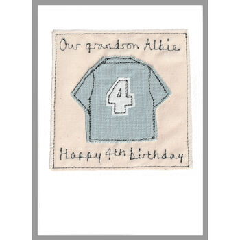 Personalised Football Shirt Birthday Card For Boy, Any Age, 11 of 12
