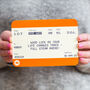 Personalised Train Ticket Good Luck Card, thumbnail 1 of 2