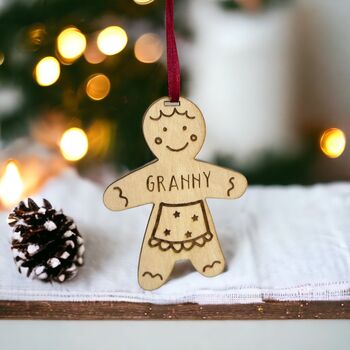 Personalised Wooden Gingerbread Decoration Gift Set, 3 of 4