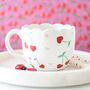 Cherry Scalloped White Mug, thumbnail 1 of 5