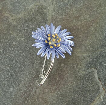 Aster Blue Flower Brooch, 4 of 6