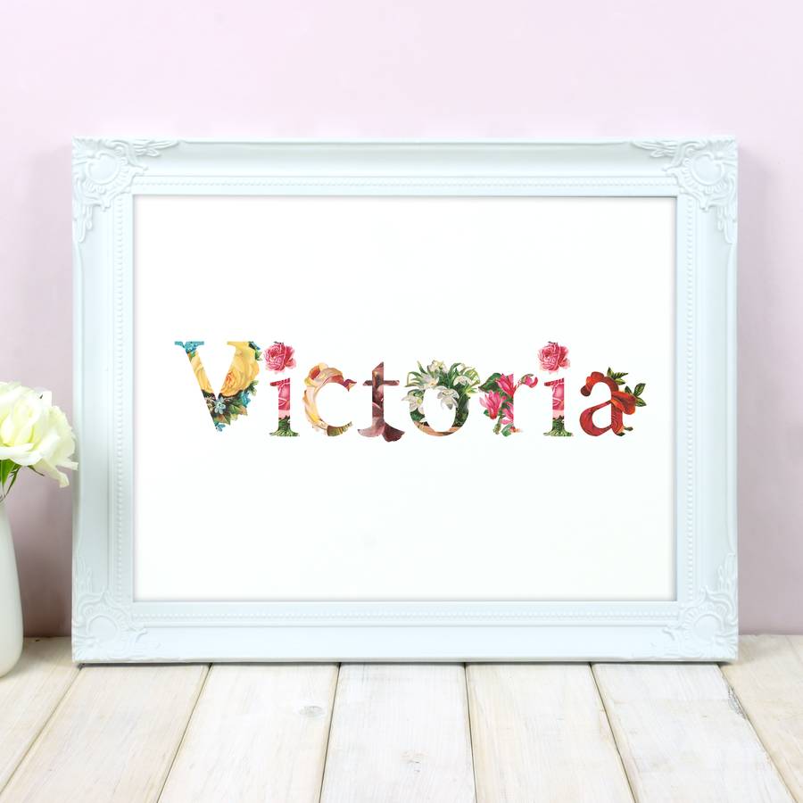 Personalised Floral Name Print By Chi Chi Moi | notonthehighstreet.com