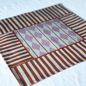 Set Of Four Diamond Linen Napkins, 6 of 8