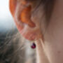 Dainty Rhodolite Garnet Drop Earrings, thumbnail 1 of 9