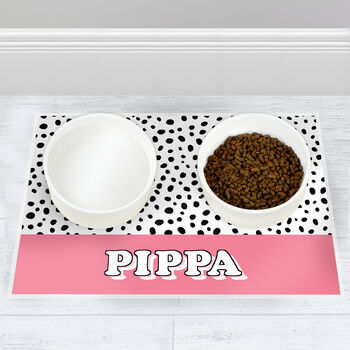 Personalised Pink Spots Dog Placemat, 2 of 3