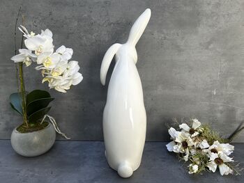 Large 43cm White Porcelain Floppy Ear Bunny Rabbit Gift, 5 of 12