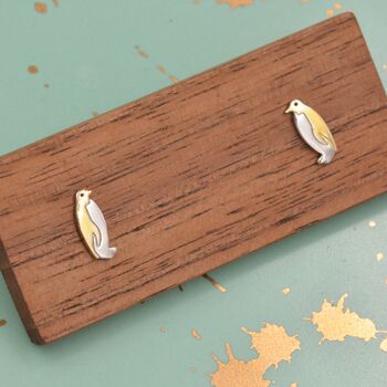 Sterling Silver Cute Penguin Stud Earrings, 5 of 12