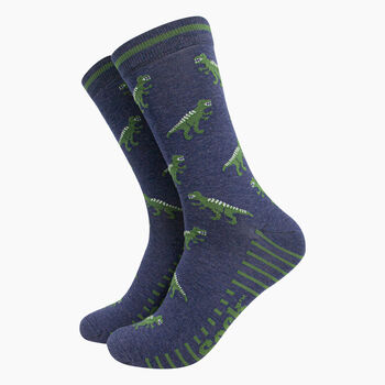 T Rex Dinosaurs Men's Bamboo Socks Gift Box, 3 of 4