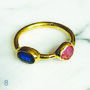Tara Two Stone Gold Ring, thumbnail 8 of 9