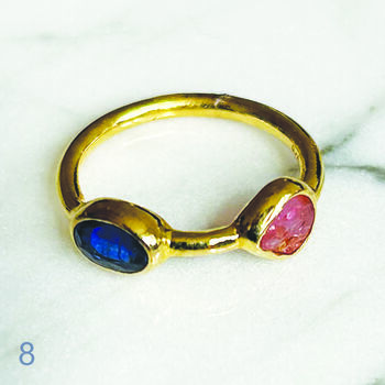 Tara Two Stone Gold Ring, 8 of 9