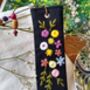 Hand Embroidered Flower On Linen Bookmark, thumbnail 8 of 11