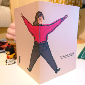 Personalised 'Sending A Hug' Greetings Card, 8 of 12