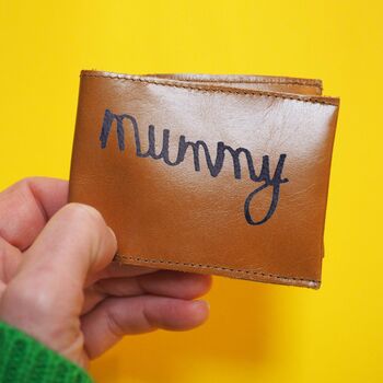 Mum's Leather Cardholder With Personalised Handwriting, 3 of 7