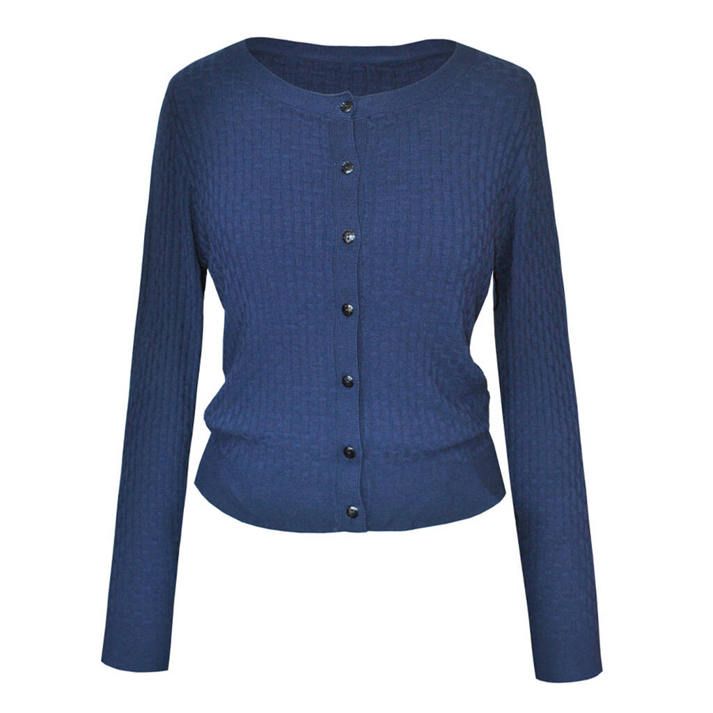 Ivy Lightweight Viscose Cardigan Navy By LAGOM | notonthehighstreet.com