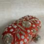 Orange Raw Silk Oval Pearl Clutch Bag, thumbnail 5 of 10