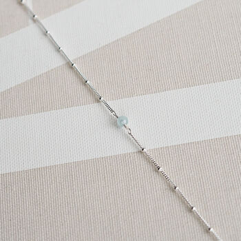 March Birthstone Aquamarine Sterling Silver Necklace, 3 of 4