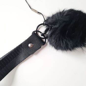 Black Pom Pom Phone Strap, 2 of 3