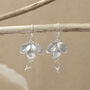 Sterling Silver Three Leaf Dangly Earrings, thumbnail 1 of 2