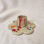 Floral Ceramic Candle Stick Holder, thumbnail 1 of 3