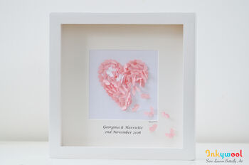 Personalised Framed 3D Pink Butterfly Heart, 5 of 5