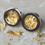 Steel And Gold Leaf Cufflinks, thumbnail 2 of 3