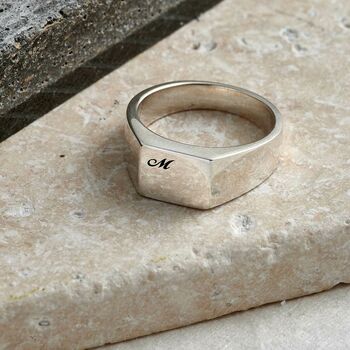 Personalised Initials Men's Silver Signet Ring, 4 of 12