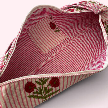 Yoga Mat Bag | Pink Stripe And Flower Print, 4 of 6