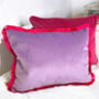 Lilac/Pink Velvet Tassel 13' x 18' Cushion Cover, thumbnail 1 of 10