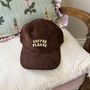 Coffee Please Slogan Cord Cap, thumbnail 1 of 4