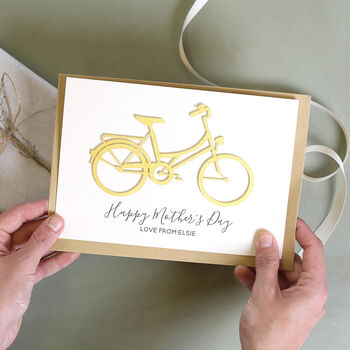 Personalised Papercut Bicycle Mother's Day Card, 4 of 5